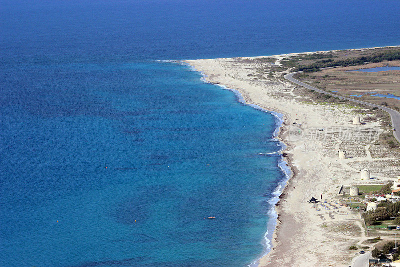 希腊莱夫卡达岛Agios Ioannis海滩鸟瞰图